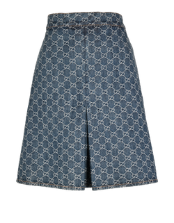 Gucci GG Denim Skirt, Cotton, Blue, UK14, 3*