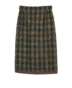 Chanel Tweed Skirt, Wool, Brown/Green, UK6, 1*