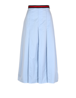 Gucci Pleated Midi Skirt, Cotton, Light Blue, UK6, 3*