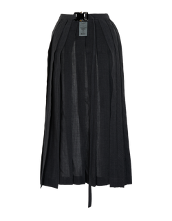 Christian Dior Pleated Wrap Skirt, Virgin Wool, Grey, Sz OS, 2*