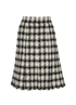Chanel Tweed Flared Skirt, £450, Clothing, Black/Cream/Navy, Cotton, Back view