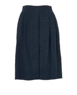 Chanel Tweed A-Line Skirt, Cotton, Blue, UK8, 2*