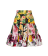 Dolce & Gabbana Tiered Floral Skirt, &pound;180, Clothing, Black/Pink, Cotton, Front view