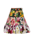Dolce & Gabbana Tiered Floral Skirt, &pound;180, Clothing, Black/Pink, Cotton, Back view