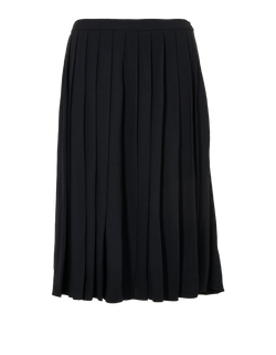 Prada Pleated Skirt, Viscose, Black, UK12, 2*