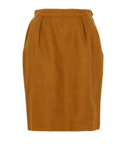 Saint Laurent Vintage Skirt, Linen, Tan, UK14, 2*