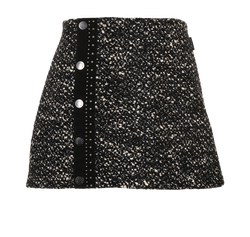 Moncler Embellished Tweed Skirt, Wool/Poly, Black, UK10, 2*