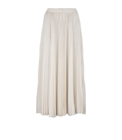 Christian Dior Pleated Maxi Skirt, Silk, Cream, UK8, 3*