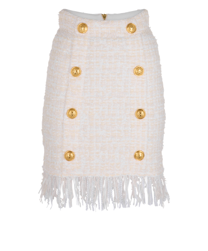 Balmain Tweed Fringe Skirt, front view