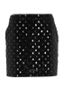 Saint Laurent 2019 Sequin & Polka Dot Mini Skirt, &pound;210, Clothing, Black, Wool, Front view