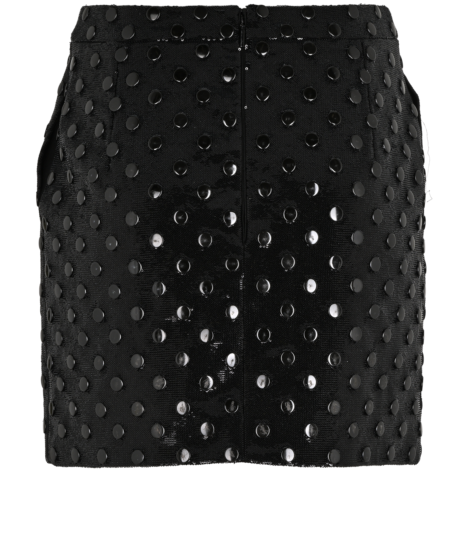 Saint Laurent 2019 Sequin & Polka Dot Mini Skirt, &pound;210, Clothing, Black, Wool, Back view