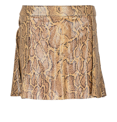 Chloe Snakeskin Effect Mini Skirt, £170, Clothing, Brown, Leather, Front view