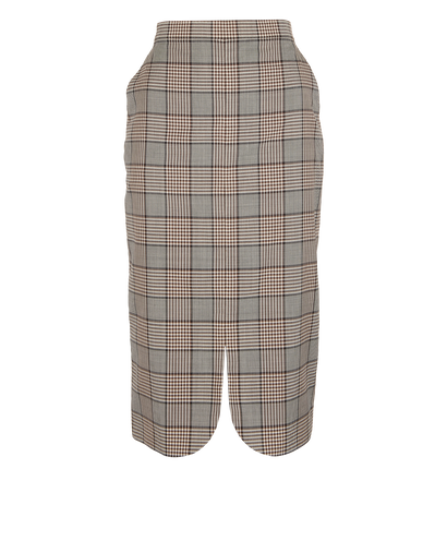 Burberry Check Pencil Skirt, &pound;110, Clothing, Beige, Wool, Front view