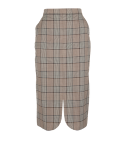 Burberry Check Pencil Skirt, Wool, Beige, UK4, 2*