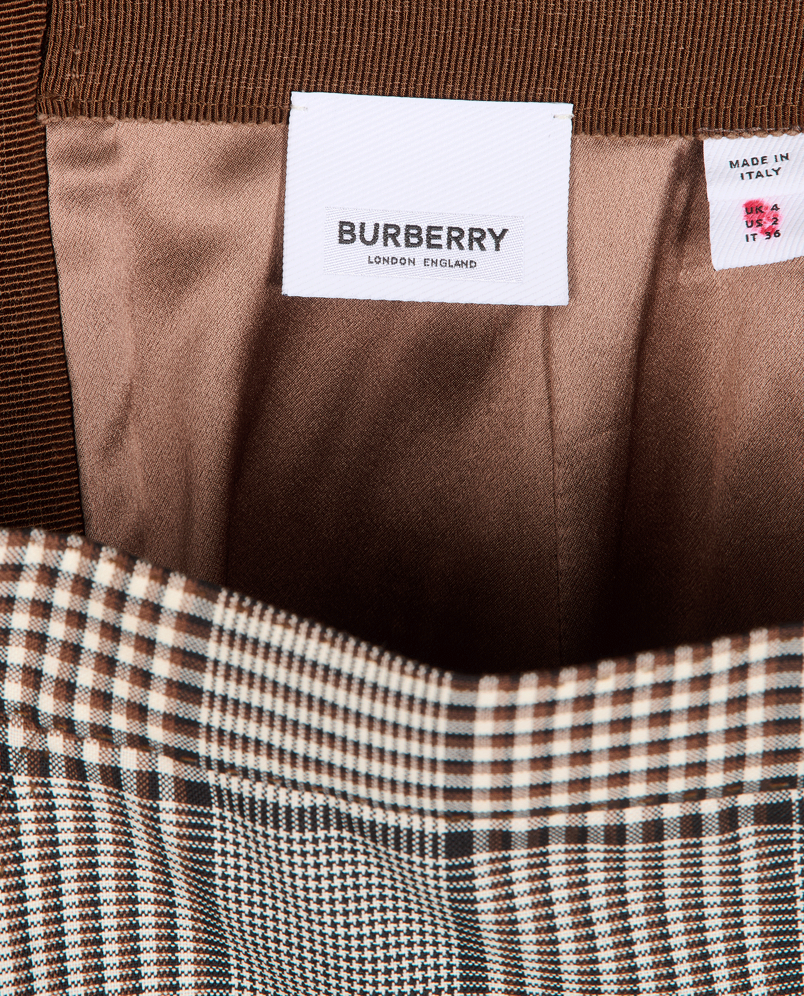 Burberry Check Pencil Skirt, &pound;110, Clothing, Beige, Wool, Other view
