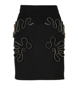 Stella McCartney Swirling Zips Skirt, Wool, Black, UK12, 3*