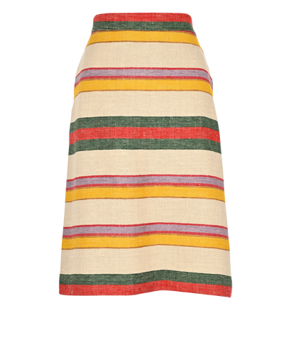 Gucci Striped Skirt, £190, Clothing, Beige, Linen, Front view