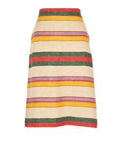Gucci Striped Skirt, Linen, Beige/Multi, UK8, 3*