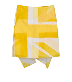 Burberry Patchwork Mesh Skirt, Nylon, Yellow/White, UK 10, 3*