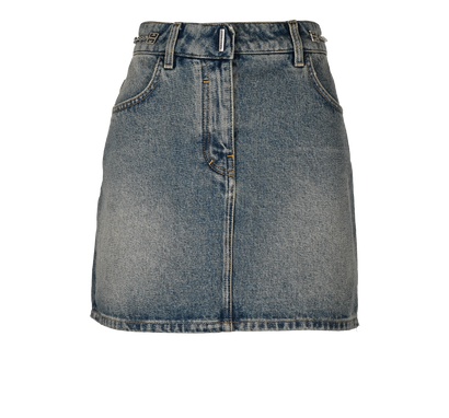Givenchy 4G Chain Mini Skirt, £150, Clothing, Blue, Cotton, Front view