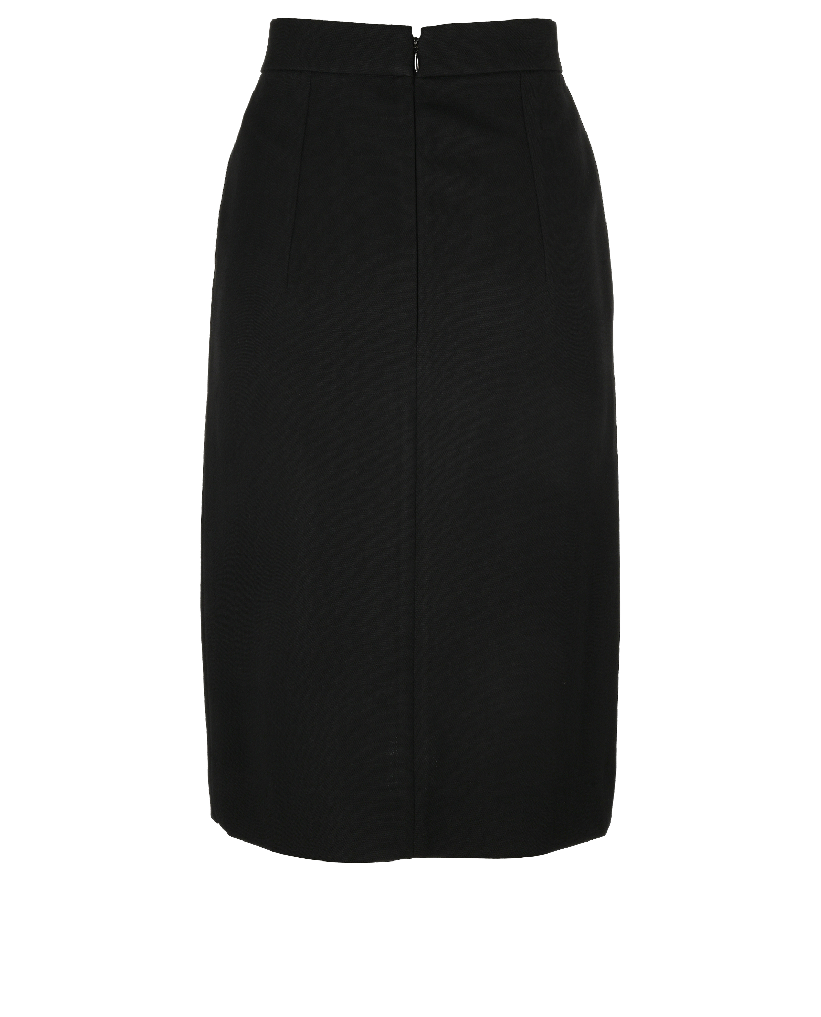 Saint Laurent 2010 Back-Zip Skirt, &pound;70, Clothing, Black, Polyester (Polymer)/Wool, Back view