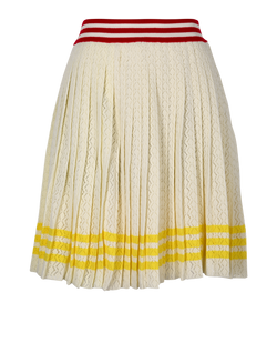 Gucci x Adidas Striped Skirt, Silk, Cream, Sz S, 3*