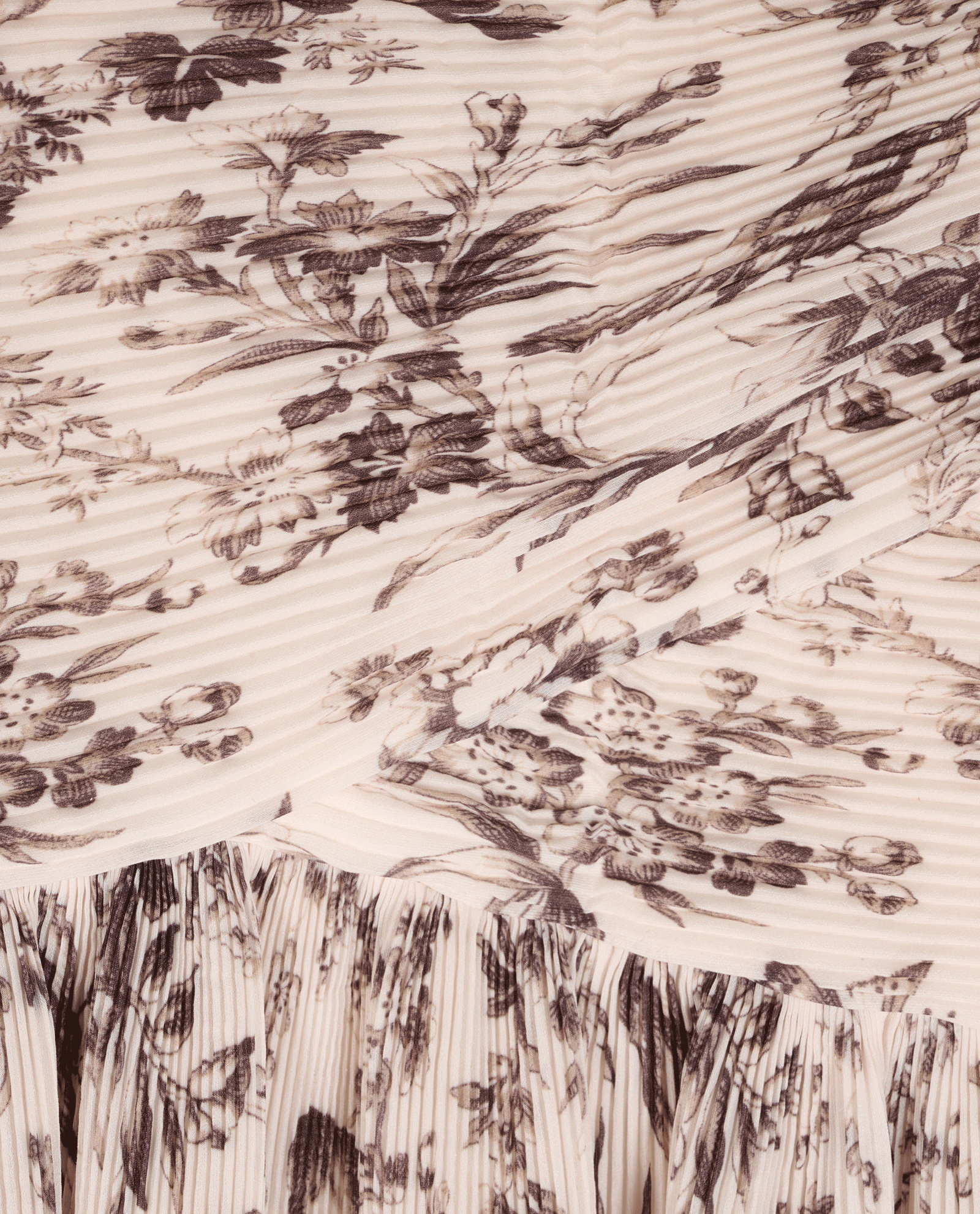 Zimmermann Pleated Mini Skirt, &pound;110, Clothing, Brown/Cream, Polyester (Polymer), Other view