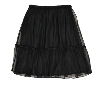 Gucci Ruffle Skirt, £250, Clothing, Black, Silk, Front view