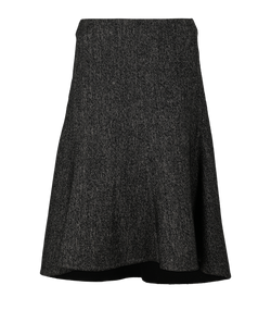 Celine Asymmetric Tweed A-Line Skirt, Wool/Linen, Black, UK 10, 3*