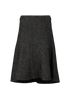 Celine Asymmetric Tweed A-Line Skirt, £120, Clothing, Black, Linen/Wool, Front view