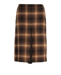 Burberry Plaid Skirt, Wool, Brown, UK4,  1*