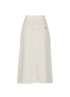 Prada Logo Plaque Midi Skirt, £375, Clothing, White, Cotton, Back view