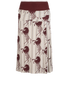Chloe Horses Midi Skirt, &pound;120, Clothing, Burgundy/White, Viscose, Front view