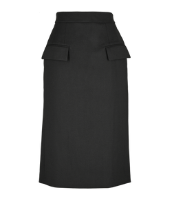 Alexander McQueen Midi Pencil Skirt, Wool, Black, Uk6, 3*