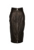 Khaite Zip-Detail Skirt, &pound;220, Clothing, Black, Leather, Front view
