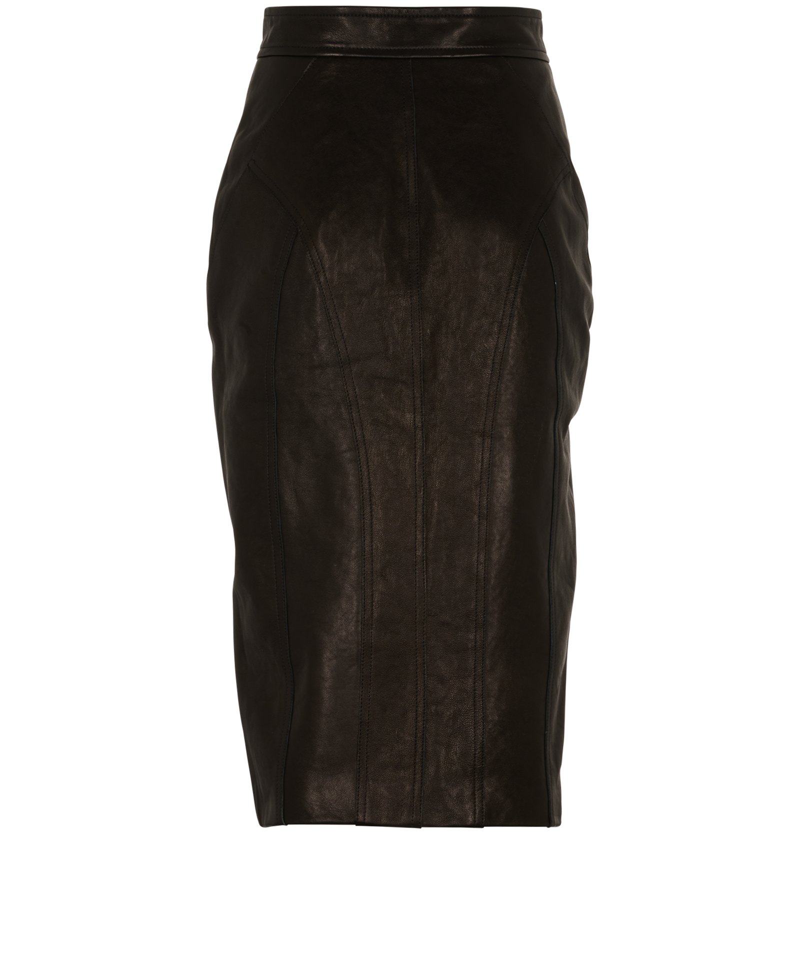 Khaite Zip-Detail Skirt, &pound;220, Clothing, Black, Leather, Back view