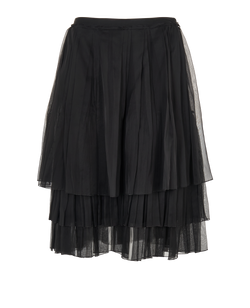 Prada Pleated Skirt, Silk, Black, UK8, 2*