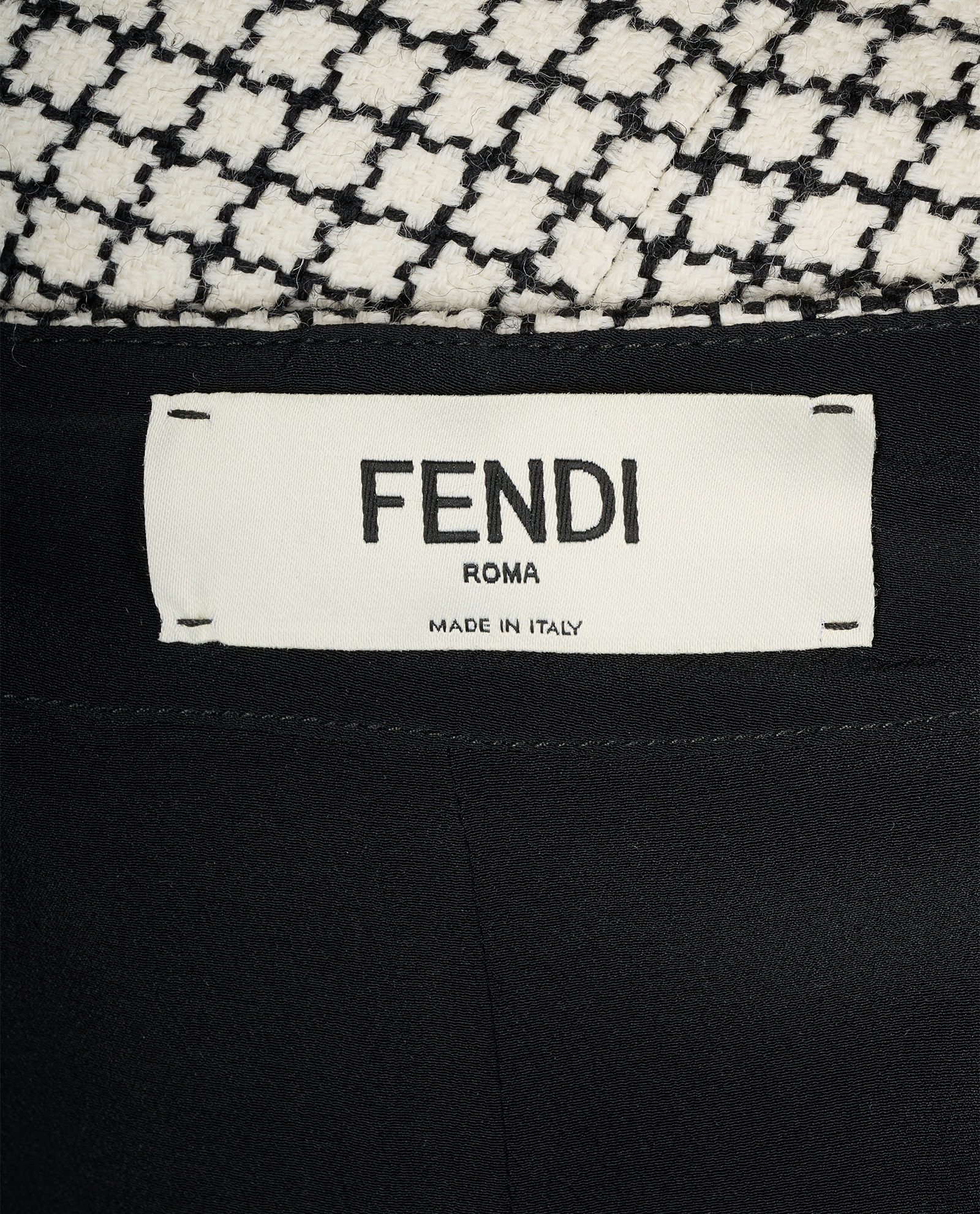 Fendi Houndstooth Mini Skirt, &pound;120, Clothing, Black/White, Wool, Other view