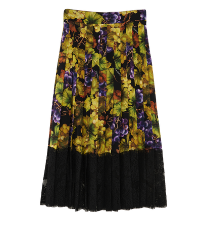 Dolce & Gabbana Floral Lace Skirt, &pound;250, Clothing, Black/Yellow, Silk, Front view