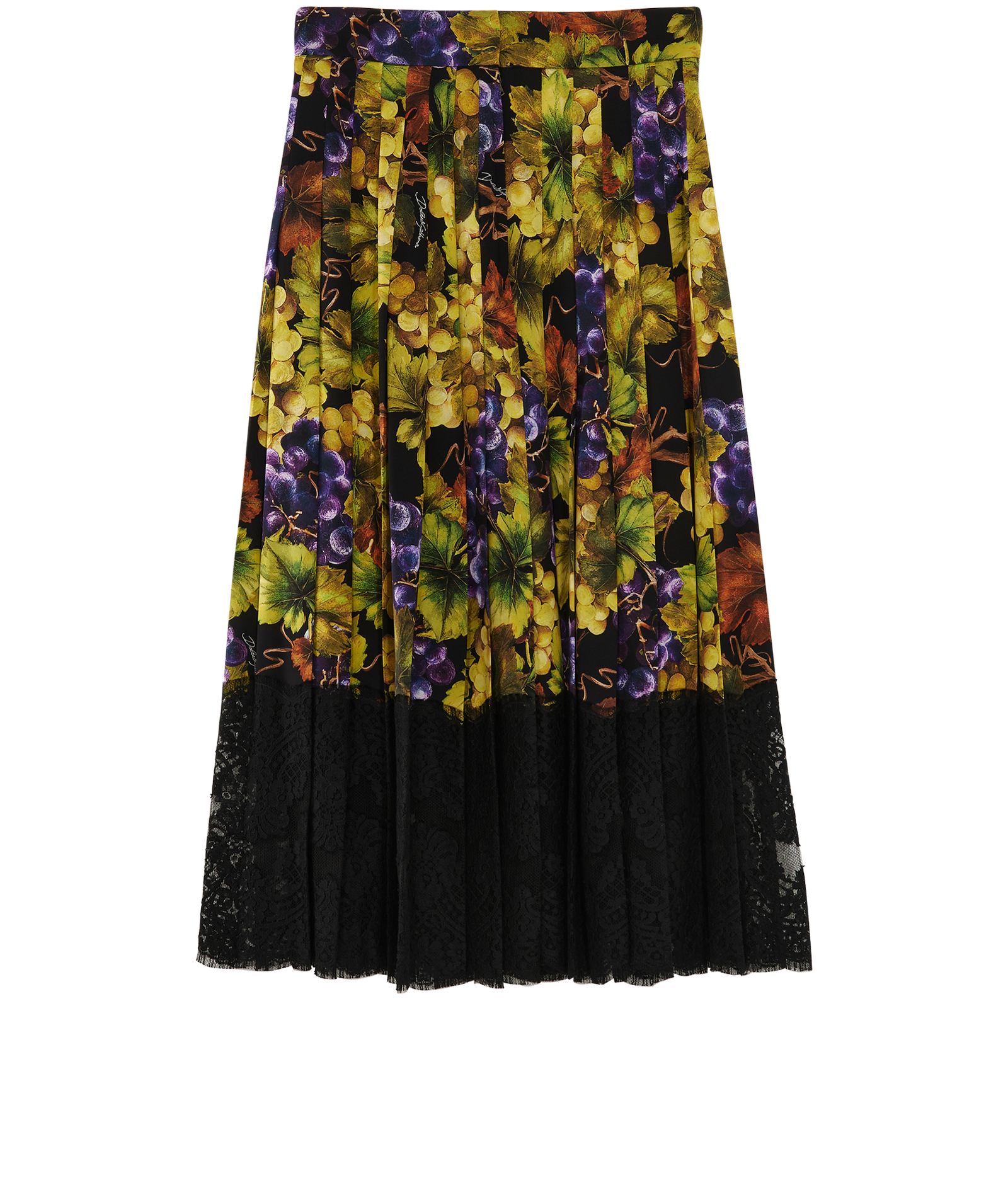 Dolce & Gabbana Floral Lace Skirt, &pound;250, Clothing, Black/Yellow, Silk, Back view