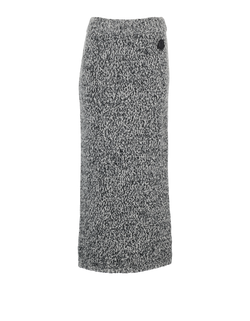 Moncler Knit Pencil Skirt, Wool, White/Black, Sz S, 3*