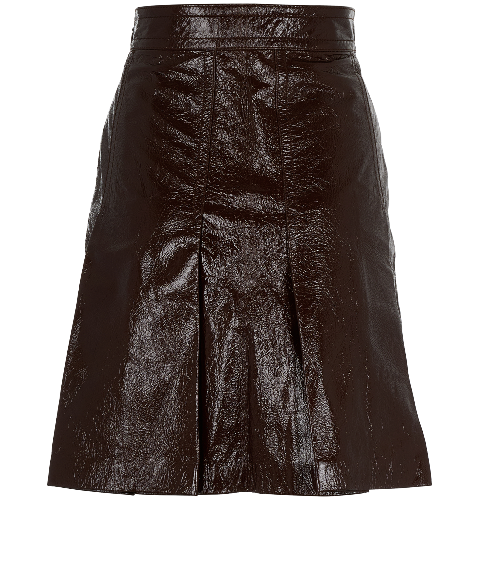 Gucci Horsebit Pleated Skirt, &pound;250, Clothing, Brown, Lambskin Leather, Back view