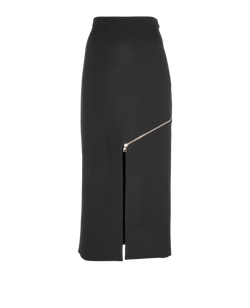 Alexander McQueen Zip-Detail Skirt, Wool, Black, UK 14, 3*