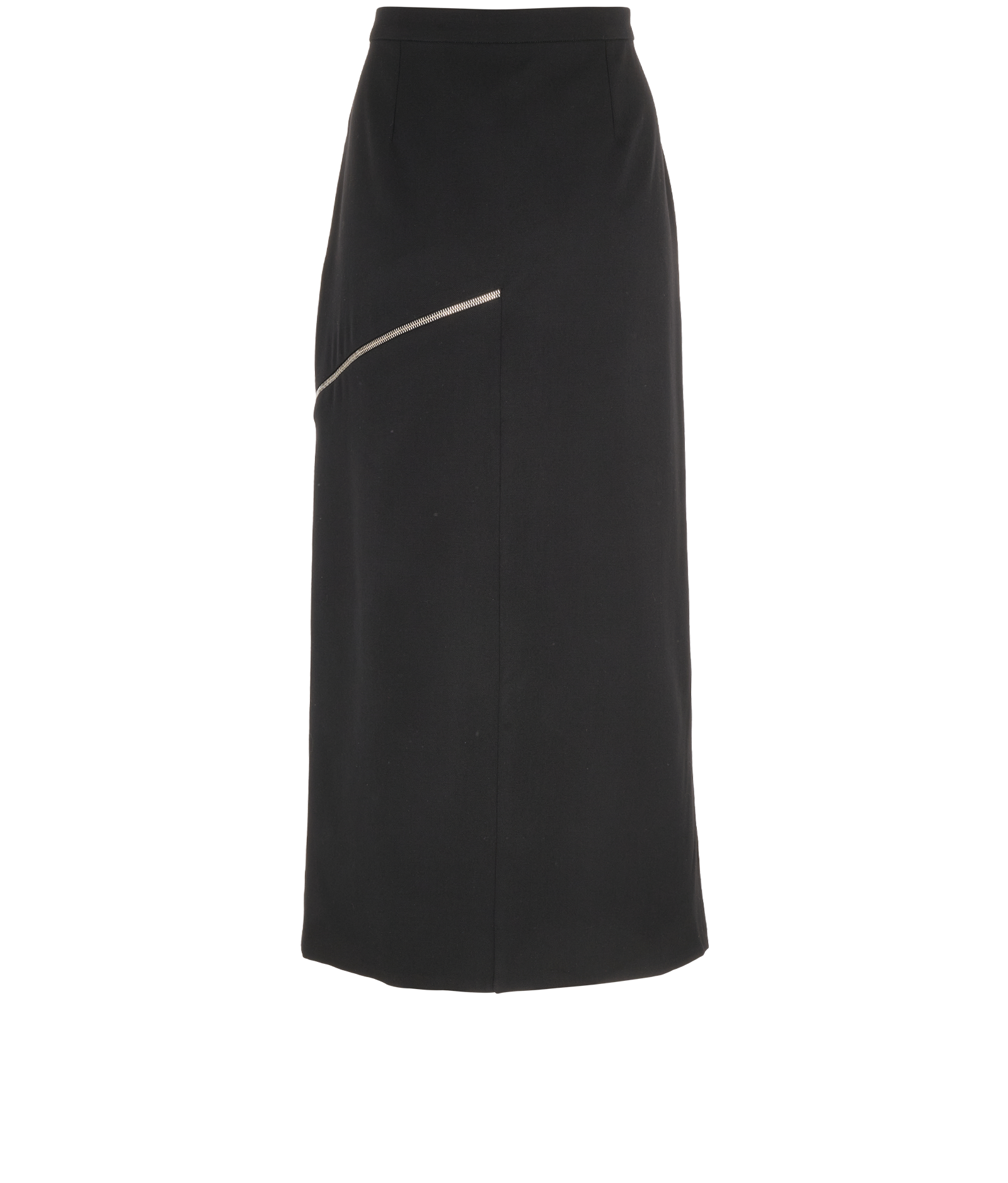 Alexander McQueen Zip-Detail Skirt, &pound;150, Clothing, Black, Wool, Back view