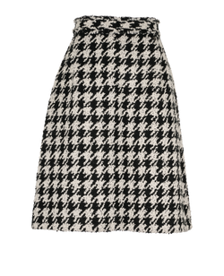 Chanel Houndstooth Tweed A-Line Skirt, Acrylic/Wool, Black/White, UK 8, 3*