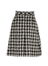 Chanel Houndstooth Tweed A-Line Skirt, &pound;550, Clothing, Black/White, Acrylic Plastic/Wool, Back view