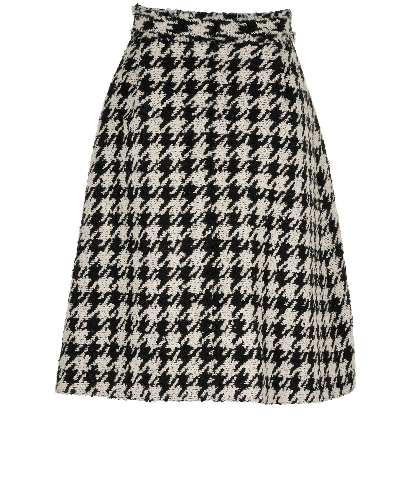 Chanel Houndstooth Tweed A-Line Skirt, &pound;550, Clothing, Black/White, Acrylic Plastic/Wool, Back view