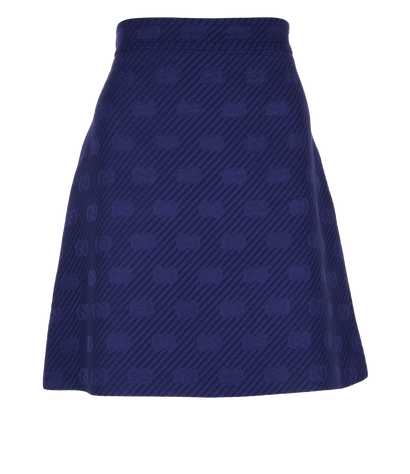 Gucci GG Mini Skirt, &pound;150, Clothing, Blue, Silk/Wool, Front view