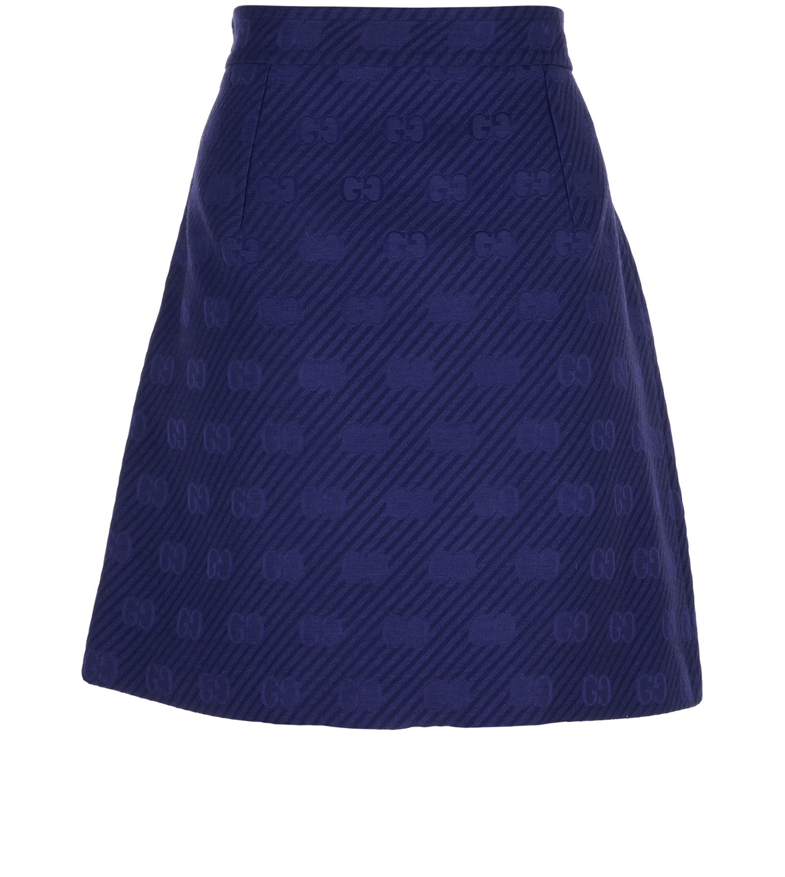 Gucci GG Mini Skirt, &pound;150, Clothing, Blue, Silk/Wool, Back view