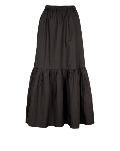Ganni Poplin Maxi Skirt, &pound;80, Clothing, Black, Cotton, Front view